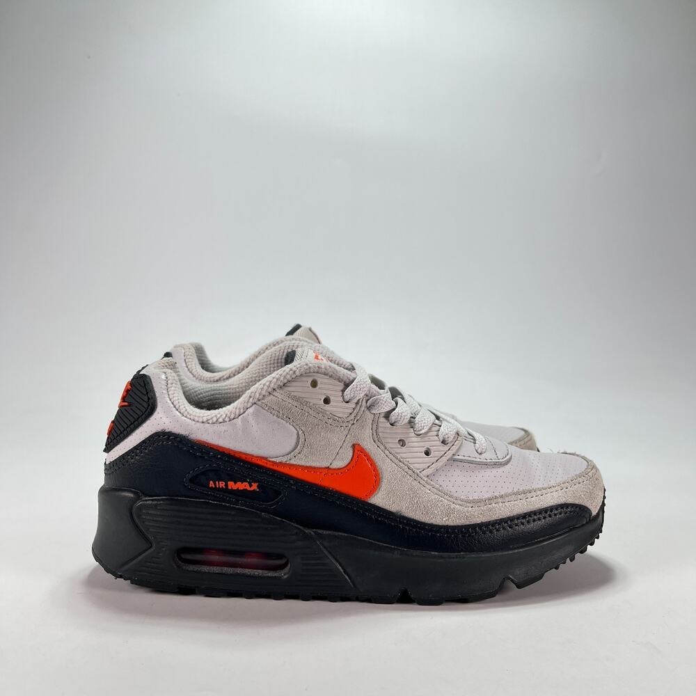 Nike Air Max 90 Vast Grey Orange Lifestyle Sneakers IF2623-003 Youth Size 4.5Y